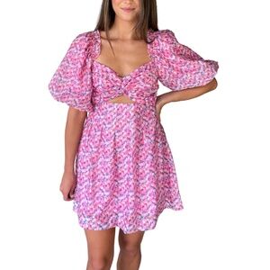 Pink Floral Printed Dress